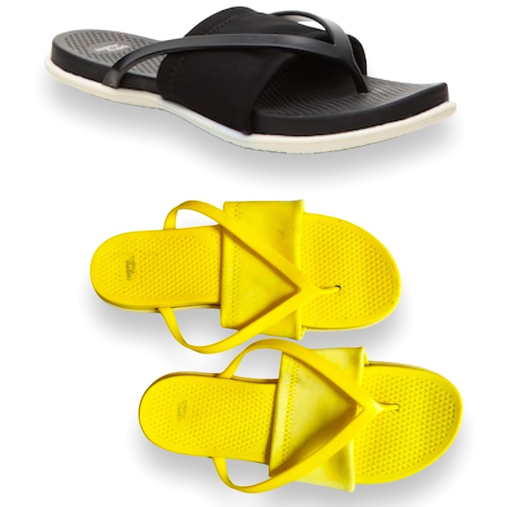 DIRTY LAUNDRY Yellow Jelly Foam Neoprene Swim Pool Waterproof Flip Flops Sandals